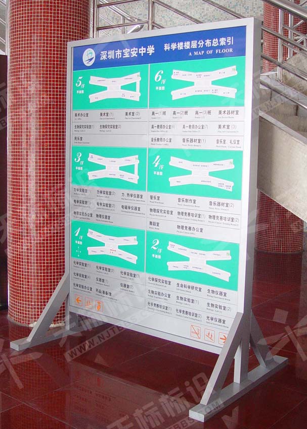 學(xué)校立地樓層索引牌108